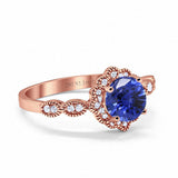 14K Gold Round Vintage Art Deco 1.44ct G SI Diamond Engagement Ring Size 6.5