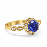14K Gold Round Vintage Art Deco 1.44ct G SI Diamond Engagement Ring Size 6.5