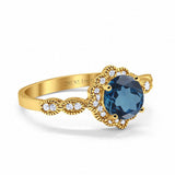 14K Gold Round Vintage Art Deco 1.44ct G SI Diamond Engagement Ring Size 6.5