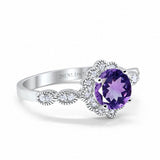 14K Gold Round Vintage Art Deco 1.44ct G SI Diamond Engagement Ring Size 6.5