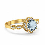 14K Gold Round Vintage Art Deco 1.44ct G SI Diamond Engagement Ring Size 6.5