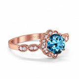 14K Gold Round Vintage Art Deco 1.44ct G SI Diamond Engagement Ring Size 6.5