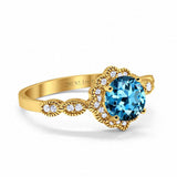 14K Gold Round Vintage Art Deco 1.44ct G SI Diamond Engagement Ring Size 6.5
