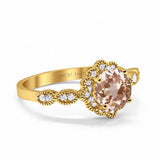 14K Gold Round Vintage Art Deco 1.44ct G SI Diamond Engagement Ring Size 6.5