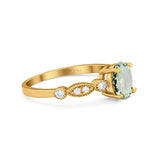 14K Gold 1.4ct Oval Vintage Style 8mmx6mm G SI Diamond Engagement Wedding Ring