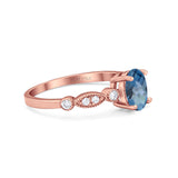 14K Gold 1.4ct Oval Vintage Style 8mmx6mm G SI Diamond Engagement Wedding Ring