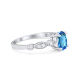 14K Gold 1.4ct Oval Vintage Style 8mmx6mm G SI Diamond Engagement Wedding Ring