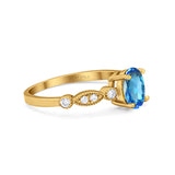 14K Gold 1.4ct Oval Vintage Style 8mmx6mm G SI Diamond Engagement Wedding Ring