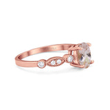 14K Gold 1.4ct Oval Vintage Style 8mmx6mm G SI Diamond Engagement Wedding Ring