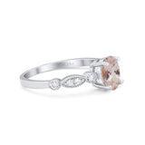 14K Gold 1.4ct Oval Vintage Style 8mmx6mm G SI Diamond Engagement Wedding Ring