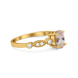 14K Gold 1.4ct Oval Vintage Style 8mmx6mm G SI Diamond Engagement Wedding Ring