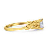 14K Gold Round Solitaire Celtic Cubic Zirconia Engagement Ring