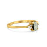 14K Gold 0.87ct Art Deco Oval 7mmx5mm G SI Diamond Engagement Wedding Ring