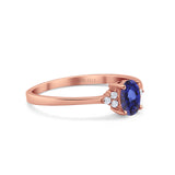 14K Gold 0.87ct Art Deco Oval 7mmx5mm G SI Diamond Engagement Wedding Ring