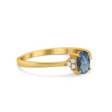 14K Gold 0.87ct Art Deco Oval 7mmx5mm G SI Diamond Engagement Wedding Ring