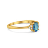 14K Gold 0.87ct Art Deco Oval 7mmx5mm G SI Diamond Engagement Wedding Ring