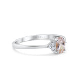 14K Gold 0.87ct Art Deco Oval 7mmx5mm G SI Diamond Engagement Wedding Ring