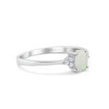 14K Gold 0.87ct Art Deco Oval 7mmx5mm G SI Diamond Engagement Wedding Ring
