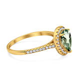 14K Gold 1.48ct Teardrop Pear 8mmx6mm G SI Diamond Engagement Wedding Ring
