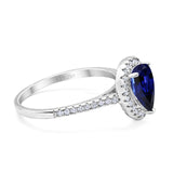 14K Gold 1.48ct Teardrop Pear 8mmx6mm G SI Diamond Engagement Wedding Ring