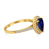 14K Gold 1.48ct Teardrop Pear 8mmx6mm G SI Diamond Engagement Wedding Ring