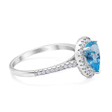 14K Gold 1.48ct Teardrop Pear 8mmx6mm G SI Diamond Engagement Wedding Ring
