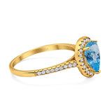 14K Gold 1.48ct Teardrop Pear 8mmx6mm G SI Diamond Engagement Wedding Ring