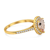 14K Gold 1.48ct Teardrop Pear 8mmx6mm G SI Diamond Engagement Wedding Ring