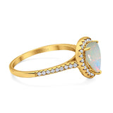 14K Gold 1.48ct Teardrop Pear 8mmx6mm G SI Diamond Engagement Wedding Ring