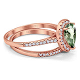 14K Gold 1.62ct Pear 8mmx6mm G SI Diamond Bridal Engagement Wedding Ring