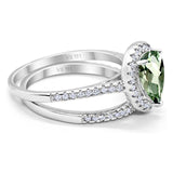 14K Gold 1.62ct Pear 8mmx6mm G SI Diamond Bridal Engagement Wedding Ring