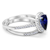 14K Gold 1.62ct Pear 8mmx6mm G SI Diamond Bridal Engagement Wedding Ring