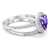 14K Gold 1.62ct Pear 8mmx6mm G SI Diamond Bridal Engagement Wedding Ring