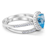 14K Gold 1.62ct Pear 8mmx6mm G SI Diamond Bridal Engagement Wedding Ring