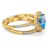 14K Gold 1.62ct Pear 8mmx6mm G SI Diamond Bridal Engagement Wedding Ring