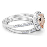 14K Gold 1.62ct Pear 8mmx6mm G SI Diamond Bridal Engagement Wedding Ring