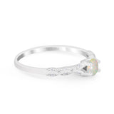 14K Gold 0.33ct Round Petite Dainty Art Deco 4mm G SI Diamond Engagement Wedding Ring