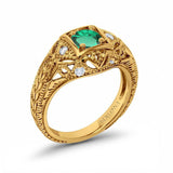 14K Gold 0.15ct Round Antique Style 5mm G SI Diamond Engagement Wedding Ring