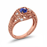 14K Gold 0.15ct Round Antique Style 5mm G SI Diamond Engagement Wedding Ring