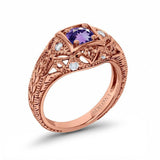 14K Gold 0.15ct Round Antique Style 5mm G SI Diamond Engagement Wedding Ring