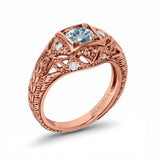 14K Gold 0.15ct Round Antique Style 5mm G SI Diamond Engagement Wedding Ring