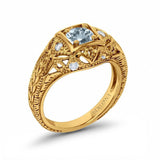 14K Gold 0.15ct Round Antique Style 5mm G SI Diamond Engagement Wedding Ring