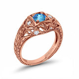 14K Gold 0.15ct Round Antique Style 5mm G SI Diamond Engagement Wedding Ring