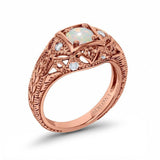 14K Gold 0.15ct Round Antique Style 5mm G SI Diamond Engagement Wedding Ring