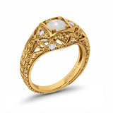 14K Gold 0.15ct Round Antique Style 5mm G SI Diamond Engagement Wedding Ring