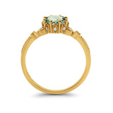 14K Gold 1.34ct Round Art Deco Fashion 7mm G SI Diamond Engagement Wedding Ring
