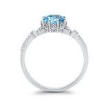 14K Gold 1.34ct Round Art Deco Fashion 7mm G SI Diamond Engagement Wedding Ring