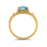 14K Gold 1.34ct Round Art Deco Fashion 7mm G SI Diamond Engagement Wedding Ring