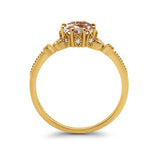 14K Gold 1.34ct Round Art Deco Fashion 7mm G SI Diamond Engagement Wedding Ring
