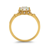 14K Gold 1.34ct Round Art Deco Fashion 7mm G SI Diamond Engagement Wedding Ring